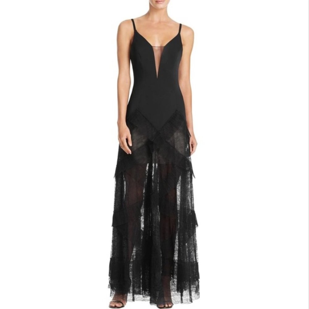 BCBGMaxAzria Black Avaline Lace Gown